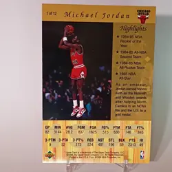 Upper Deck 1998 Michael Jordan Autographed Highlights Insert #1 of 12 Bulls - Image 2