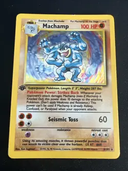 1999 Base Set Vintage Pokemon 2 Card Lot: Holo 1st Edition Machamp & Magneton - Image 2