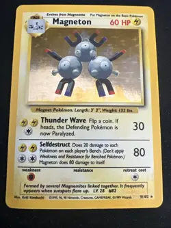 1999 Base Set Vintage Pokemon 2 Card Lot: Holo 1st Edition Machamp & Magneton - Image 4