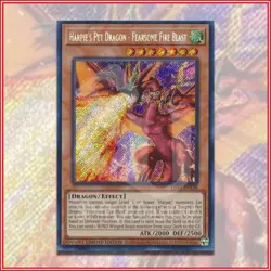 YuGiOh Harpie's Pet Dragon Fearsome Fire Blast LDS3-EN138 SEC LTD EDITION - Image 1