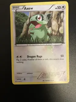 Pokemon Axew BW10 Black & White Holo Missing Ink Error Misprint RARE Promo - Image 1