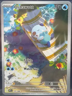 2025 Pokemon White Flare Oshawott IR #105/086 Illustration Rare NM - Image 1