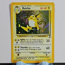 Pokemon TCG Raichu 16/130 Base Set 2 Holo Rare 80 HP Stage 1 English - Image 1