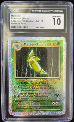 2002 POKEMON LEGENDARY COLLECTION #54 Metapod -reverse holo foil CGC 10 GEM MINT - Image 1