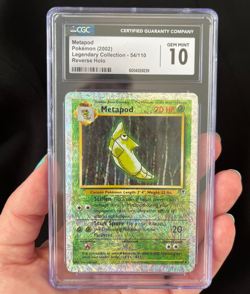 2002 POKEMON LEGENDARY COLLECTION #54 Metapod -reverse holo foil CGC 10 GEM MINT - Image 3