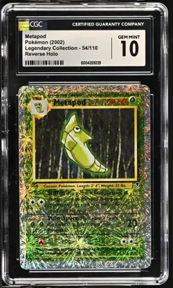 2002 POKEMON LEGENDARY COLLECTION #54 Metapod -reverse holo foil CGC 10 GEM MINT - Image 4