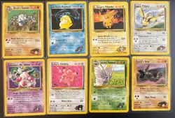 Pokemon TCG Vintage 8-Card Lot Gym Heroes/Challenge Pikachu Psyduck Clefairy etc - Image 1