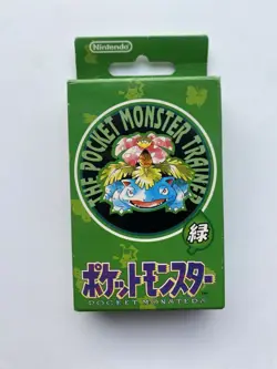 Box Only Pokemon Green Poker Playing Cards Venusaur Green Back Vintage 1996 - Image 1