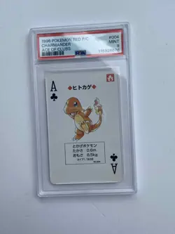 Pokemon PSA 9 Charmander #004 Ace Of Clubs Red Playing Card Poker 1996 Japanese - Image 1