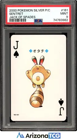 Pokemon 2000 Sentret Jack Of Spades Pokemon Silver Playing Cards Japanese PSA 9 - Image 1