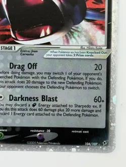 Pokemon TCG Sharpedo ex 104/107 Deoxys Holo Silver Border - Image 4