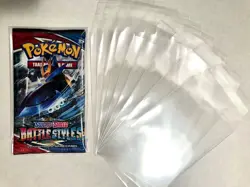 Pokemon Booster Pack Sleeves x10 Self Sealing Magic MTG Yu-Gi-Oh! Sports Cards - Image 1