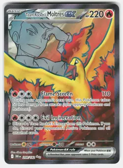 TEAM ROCKET'S MOLTRES EX 208/182 ULTRA RARE DESTINED RIVALS POKEMON HOLO NM/M - Image 1