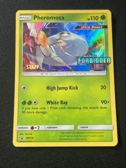 STAFF Promo Pheromosa SM115 Prerelease Holo Pokemon Pokemon 2022 MP - Image 1