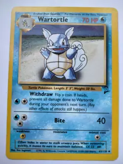 Wartortle 63/130 Uncommon Base Set 2 Pokemon LP - Image 1