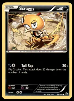 2014 Pokemon XY Flashfire Scraggy English #58 - Image 1