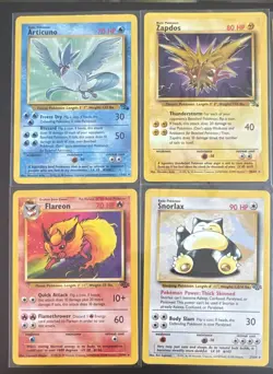 Nintendo Pokemon TCG Vintage 1999 6-Card Lot Articuno Zapdos Snorlax Flareon etc - Image 3