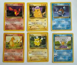 Pokemon 6 Card Lot Pikachu Squirtle Charmander NM - Image 1