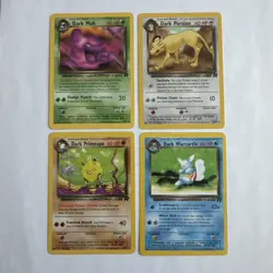 Pokemon Team Rocket Unlimted 4-card Lot Dark Persian Primeape Wartortle Muk - Image 1