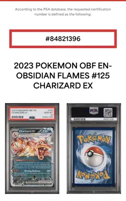 PSA 10 Charizard EX 125/197 Obsidian Flames Holo Pokemon Card - Gem Mint - Image 3