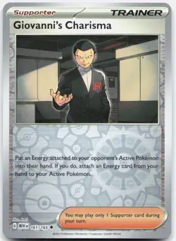 Giovanni's Charisma 161/165 Near Mint 151 Uncommon Reverse Holo Pokemon - Image 1