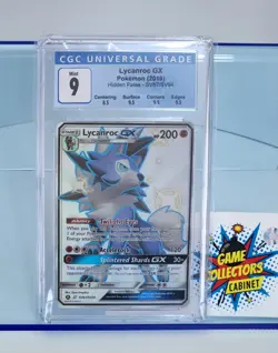 CGC 9 Lycanroc GX SV67/SV94 Hidden Fates: Shiny Vault Pokemon TCG Card Pokemon - Image 1