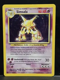 Pokemon Simsala German Alakazam 1/102 Holo Base Set 🥋✨ - Image 3