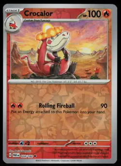 Crocalor 024/182 Uncommon Paradox Rift Pokemon Reverse Holo Near Mint - Image 1