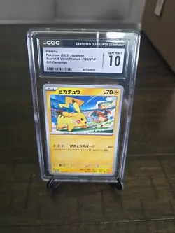 CGC 10 GEM MINT Japanese Pikachu 120/SV-P Gift Campaign Promo Pokemon Card Tcg - Image 1