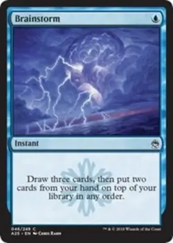 MTG Brainstorm - Foil, Masters 25, Moderately Played, English - Image 1