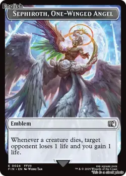 MTG Emblem - Sephiroth, One-Winged Angel // Robot Warrior Double-Sided Token ... - Image 1