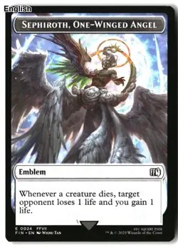 MTG Emblem - Sephiroth, One-Winged Angel // Robot Warrior Double-Sided Token ... - Image 2