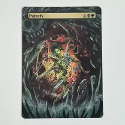 MTG Altered Hand Painted Putrefy Alter Magic Rare Player Rewards Card 2006 - Image 1