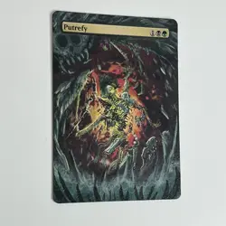MTG Altered Hand Painted Putrefy Alter Magic Rare Player Rewards Card 2006 - Image 2