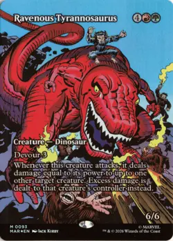 Ravenous Tyrannosaurus (Borderless) FOIL 93 MAR Marvel Universe Eternal-Legal NM - Image 1
