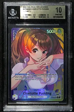 One Piece Charlotte Pudding Alternate Art OP08-058 BGS 10 - Image 1