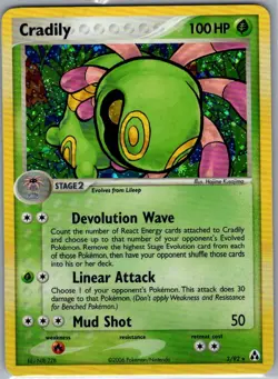 Cradily 3/92 Holo Legend Maker - Pokemon Card - LP - Image 1