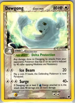 Dewgong (Delta Species) 15/101 Non Holo Dragon Frontiers - Pokemon Card - NM - Image 1