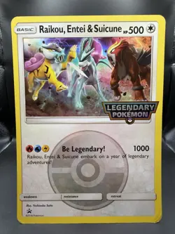 Pokemon Raikou, Entei Suicune Legendary Pokemon Card JUMBO OVERSIZED Promo MP - Image 1