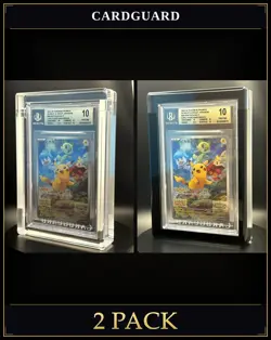 ✨⚫2-Pack CLEAR+BLACK BGS Display Case Graded Card Slab Protector CARD GUARD - Image 1