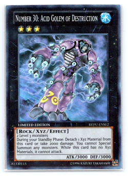 Number 30: Acid Golem of Destruction - REDU-ENSE2 - Super Rare - Limited Yugioh - Image 1
