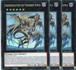 yugioh 3x Zeremonienleiterin des Verderbens Samuel BLZD-DE089 SUPER RARE DEUTSCH - Image 1