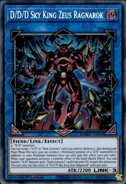 D/D/D Sky King Zeus Ragnarok - Secret Rare 1st Edition DOOD-EN049 - NM - YuGiOh - Image 1