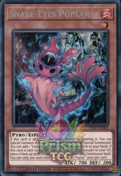 Snake-Eyes Poplar secret rare 25LP-EN002 Yugioh - Image 1