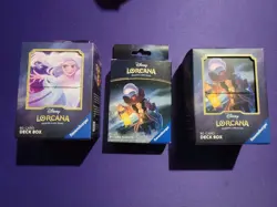Disney - Lorcana Deck Elsa & Captain Hook Deck Boxes + Captain Hook Sleeves NEW - Image 1