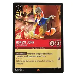 Pinocchio Disney Lorcana Trading Card Honest John Not That Honest 109/204 NM - Image 1