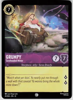 Grumpy Soreheaded Miner Foil 41/204 Wilds Unknown Disney Lorcana - Image 1