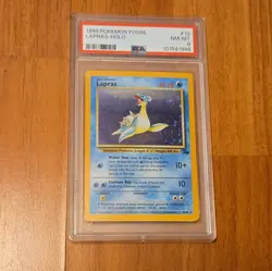 1999 Pokemon Fossil Lapras Holo 10/62 PSA 8 Unlimited WOTC English - Image 1