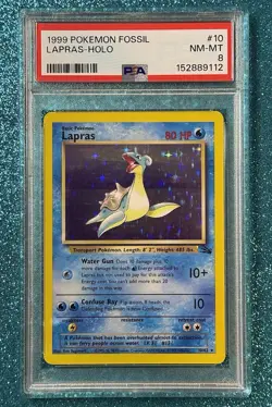 1999 Pokemon Fossil Lapras Holo #10 PSA 8 NM-MT WOTC - Image 1