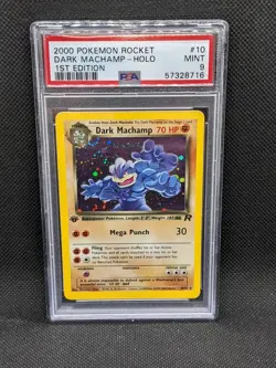 DARK MACHAMP 10/82 1st Edition Team Rocket Holo Rare 2000 Pokemon Card PSA 9 - Image 1